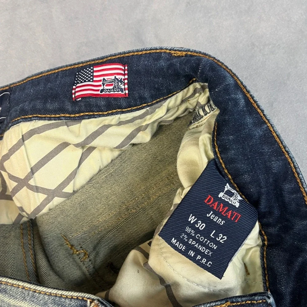 Damati Distressed Jeans‎ Moto Style Biker Men's Size 30x32